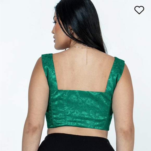 Princess Polly Daydreaming Corset Top Emerald Green Ladies US 2 - Picture 3 of 6